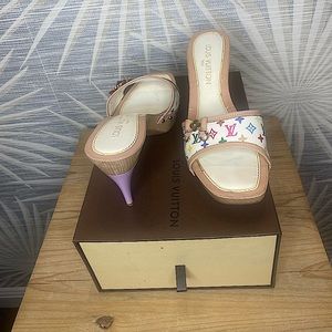 Louis Vuitton multicolor monogram coated canvas heels- purple- size 39